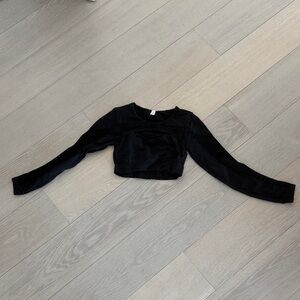 Crop Athletic Black Women's Top